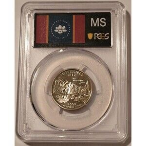 2002 S Clad Mississippi State Quarter Proof PR70 DCAM PCGS Flag Label